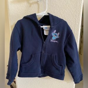 DISNEY RESORT : Young Kids Size small , Blue Stitch Zip up Hoodie , Used